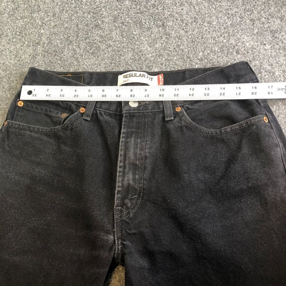 Levis 505 Jeans Mens 34x32 (Fits 32x32) Black Regular Fit Straight Leg Y2K 90s - Picture 6 of 11